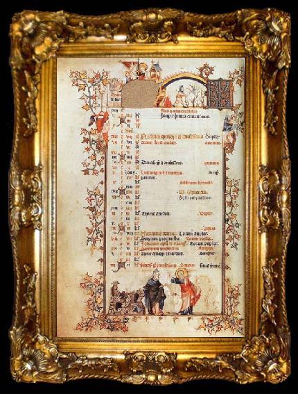 framed  Jean Pucelle Belleville Breviary-December, ta009-2